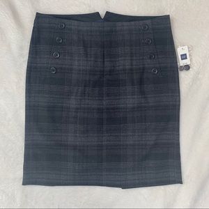 Gap Womens Gray Black Plaid Skirt NWT